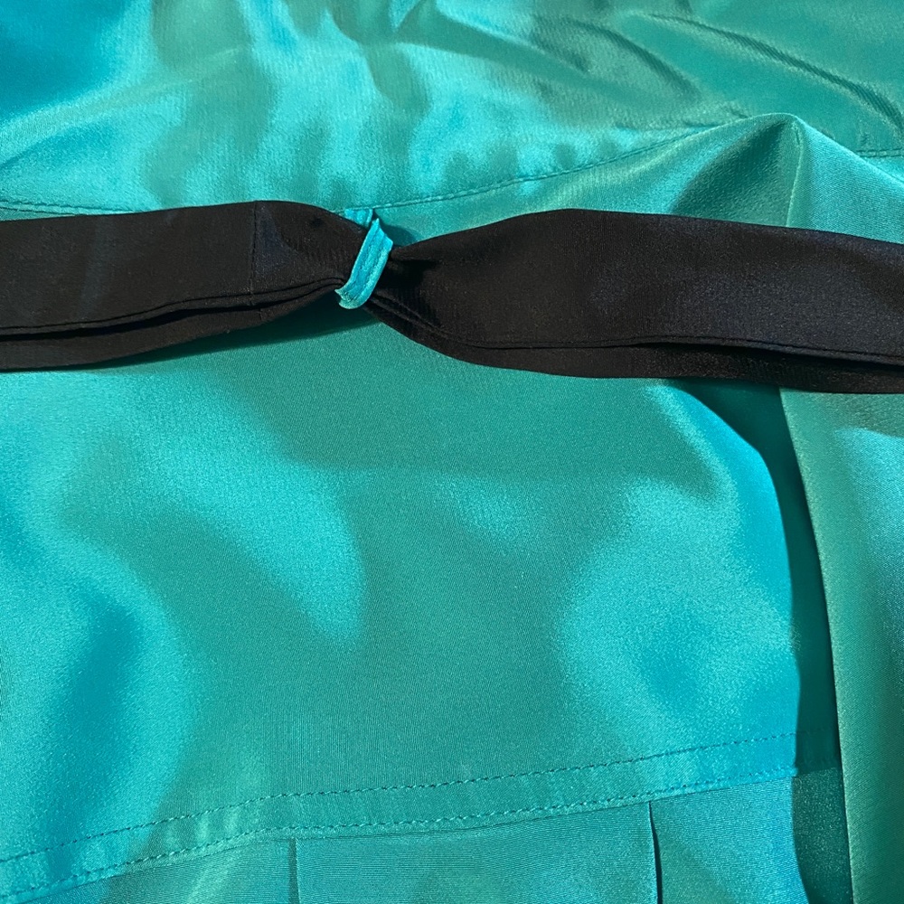 Vintage Faux Silk Secretary Tie neck Bow Blouse - Picture 7 of 8